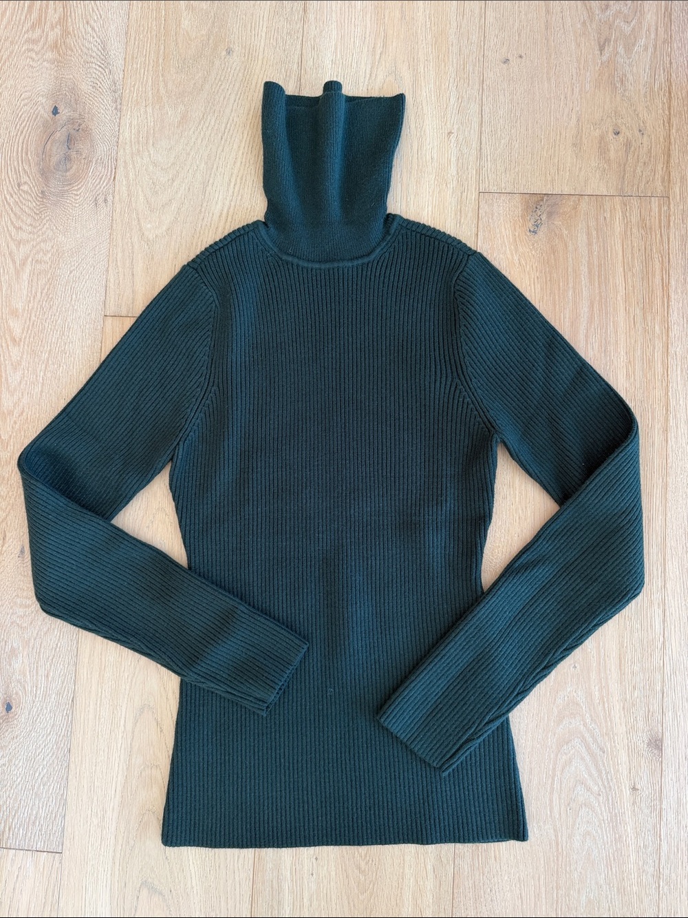 Abercrombie & Fitch Dark Forest Green Ribbed Turtleneck Sweater